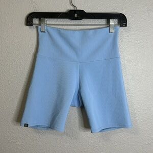Onzie Ribbed Biker Shorts Blue Size S/M